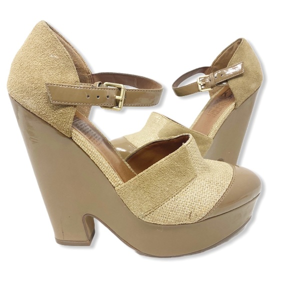 MRKT Market Lauren Heels Platform Tan Woven 7.5 - Picture 3 of 17